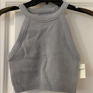 Aerie Ribbed Gray Crop Top